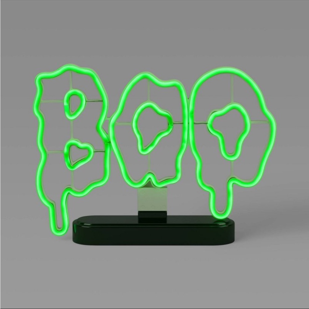 9.25" Lit Neon Slimey Boo Halloween Neon Green - Hyde and EEK! Boutique™